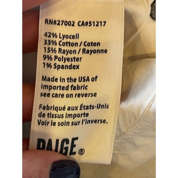 Paige Gray And White Gingham Mid Rise‎ Verdugo Ankle Cropped Jeans Size 29 - Picture 9 of 11